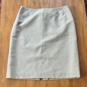 Tahari Beige Pinstripe Pencil Skirt